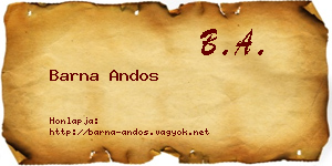 Barna Andos névjegykártya